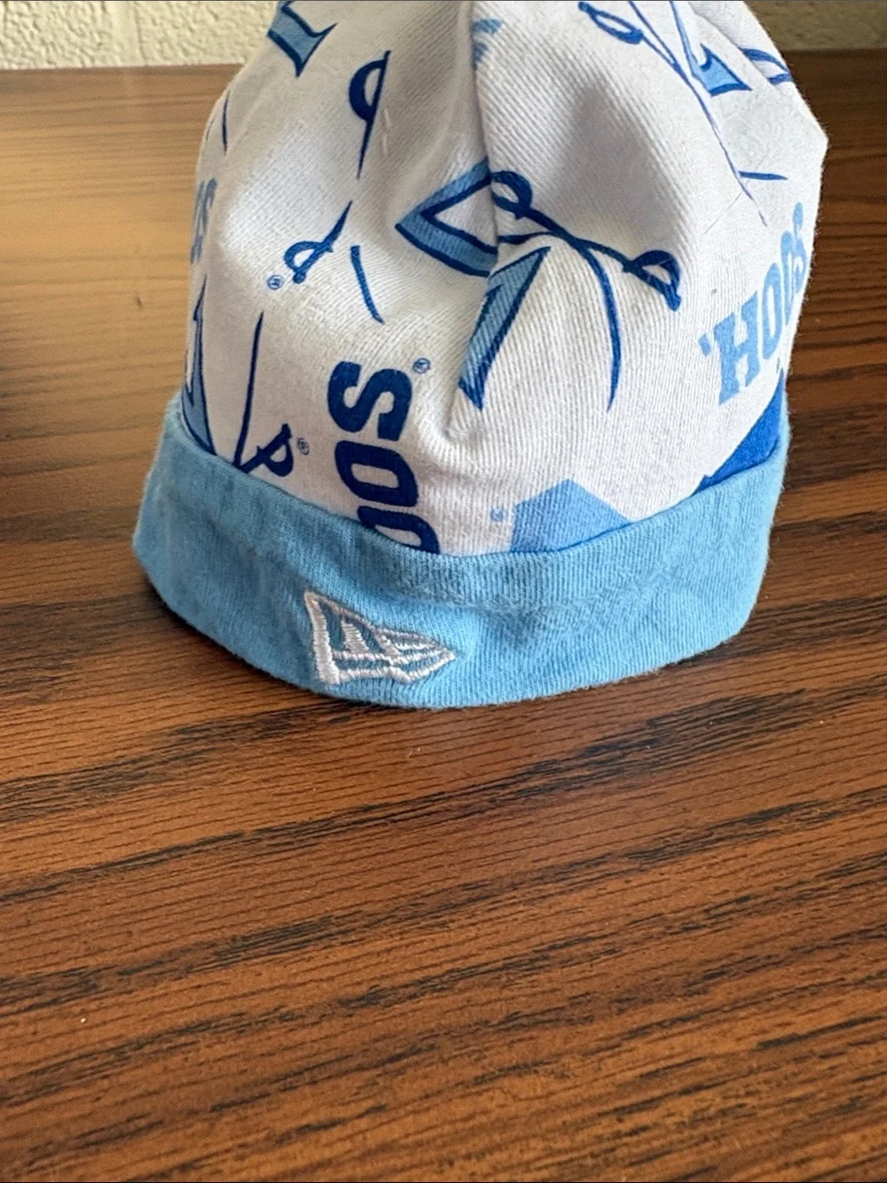Light Blue & White Baby Beanie - Infant Accessories